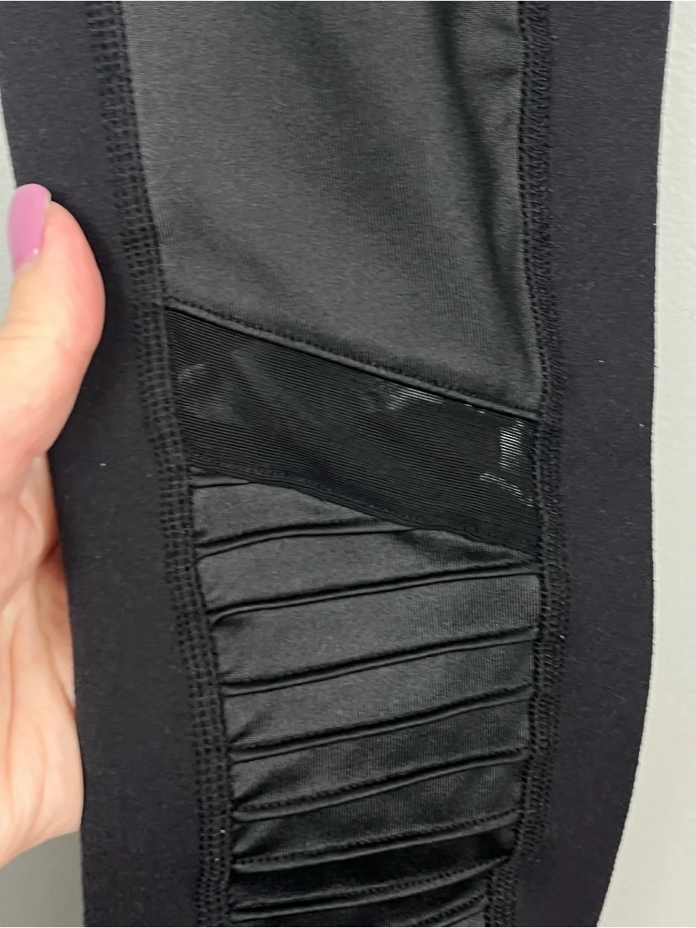 Alo Yoga black high waist moto leggings, est. size XS.